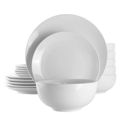 ELAMA Elama EL-LUNA18 18 Piece Luna Porcelain Dinnerware Set; White EL-LUNA18